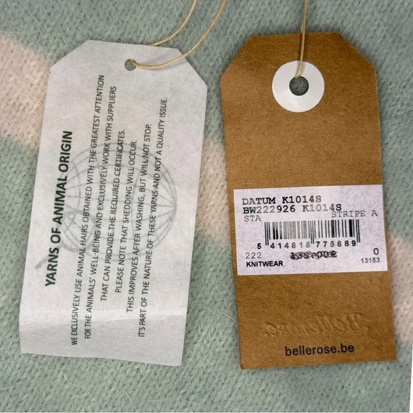 NWT Trendy Bellerose Datum Angora Wool Blend Stripe Oversized Sweater XS - Picture 2 of 9